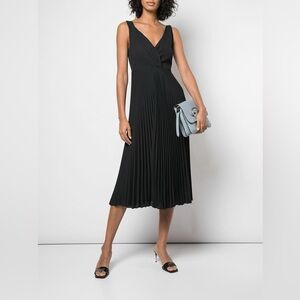 Vince Twist Front Pleated Midi Dress in size 10